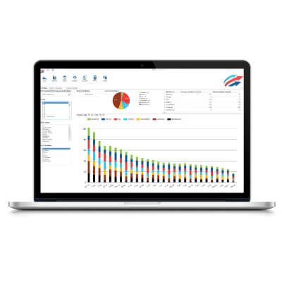 Laptop met Asset Tracker rapportage