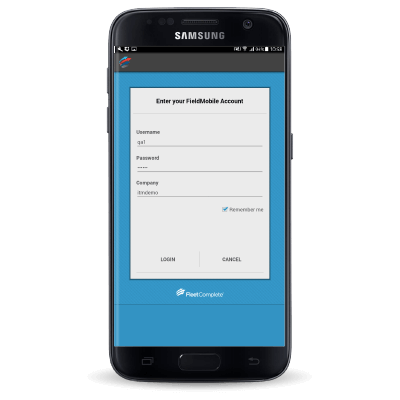 Login voor de FieldMobile