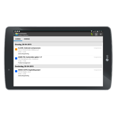 Tablet met waternet interface