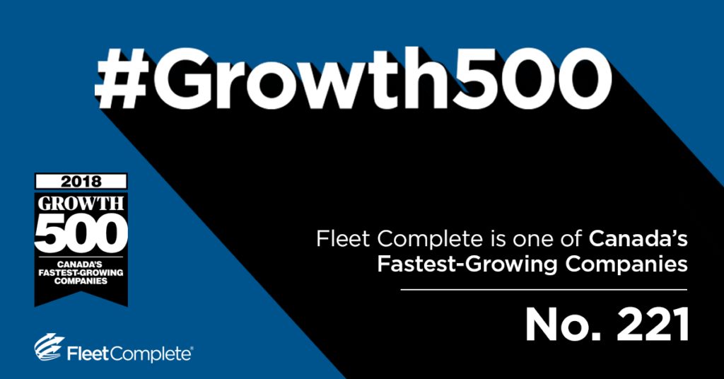Fleet Complete haalt voor het tiende jaar achtereen de Growth 500 List