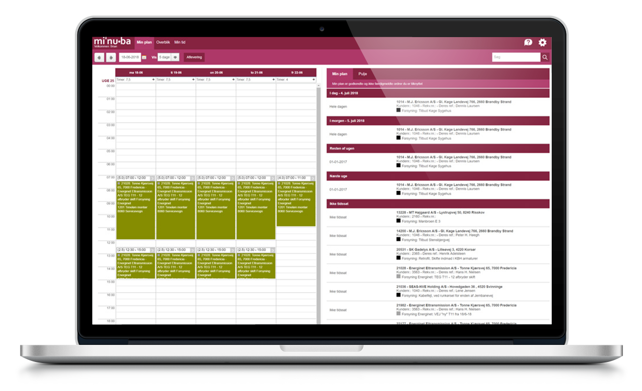 Laptop with Minuba task-tracker-on-black-iphone